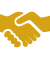 small icon of hands shaking in yellow