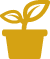 small yellow potted plant icon